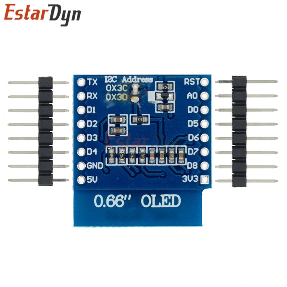 0.66 inch OLED Display Module for WEMOS D1 Mini ESP32, 64x48 Pixels I2C/IIC Interface SSD1306 Driver, Compatible with