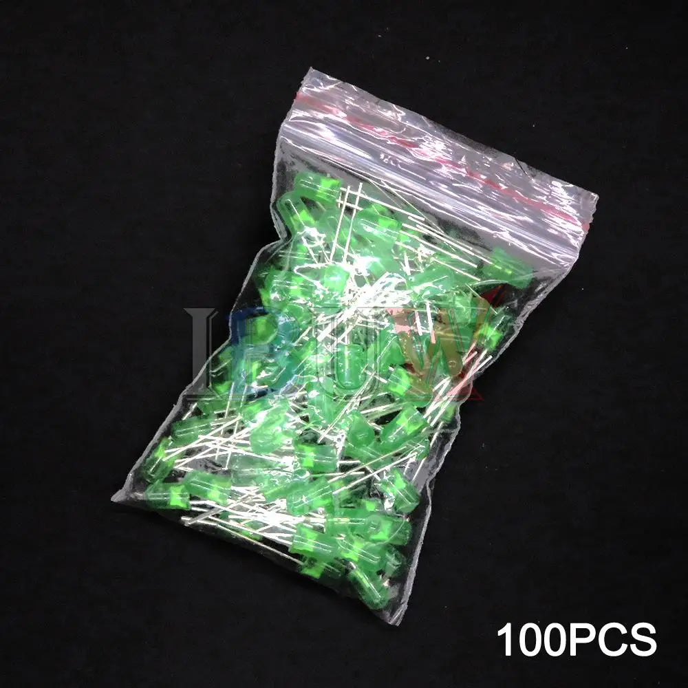 100PCS/LOT 5mm LED Diode F5 Assorted Kit IBUW White Green Red Blue Yellow Orange Pink Purple Warm White DIY Light Emitting Diode