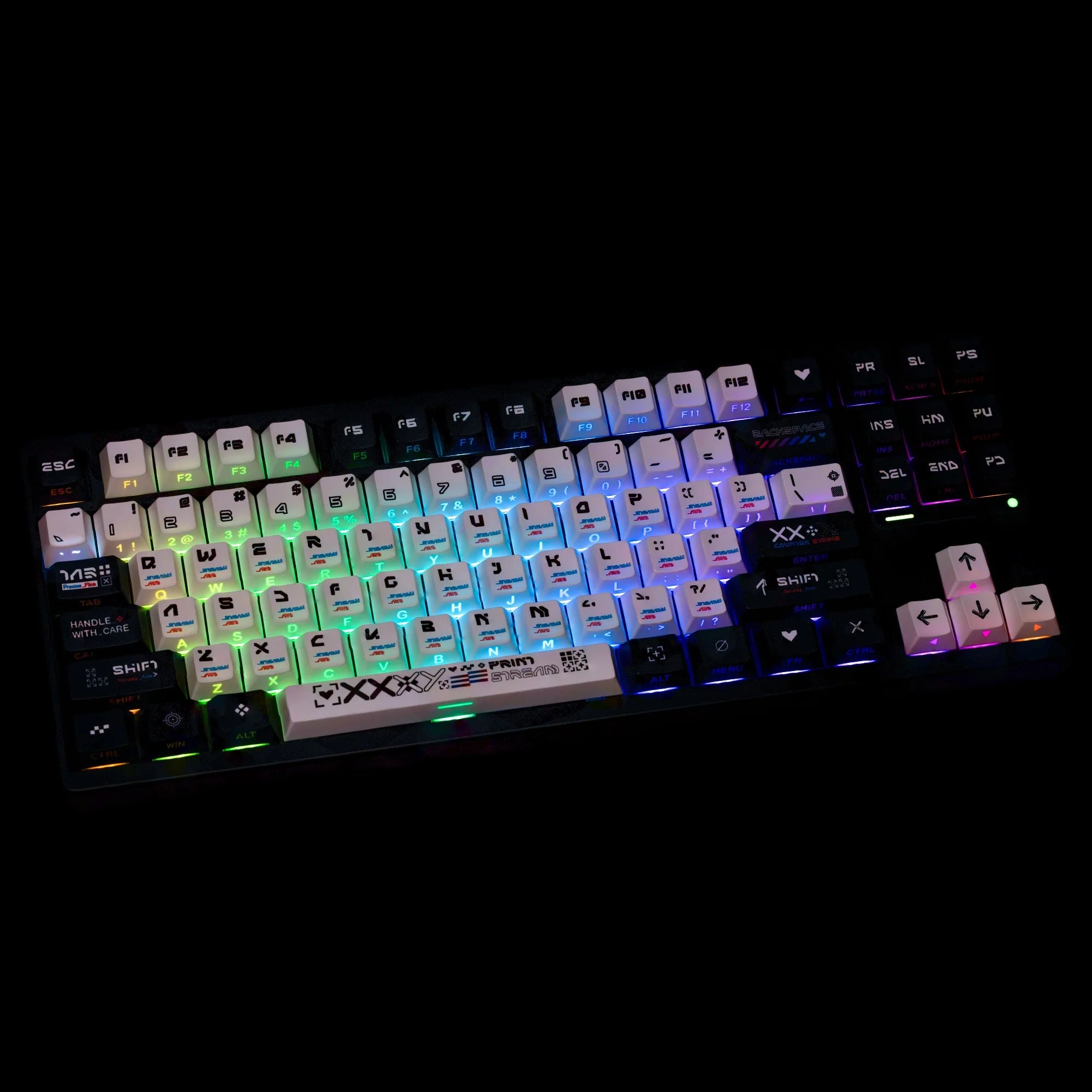 ISO FR DE ES Keycaps Korean Keycap PBT Cherry Keycaps Custom Black White Double Print Side Backlit For Game Mechanical Keyboard