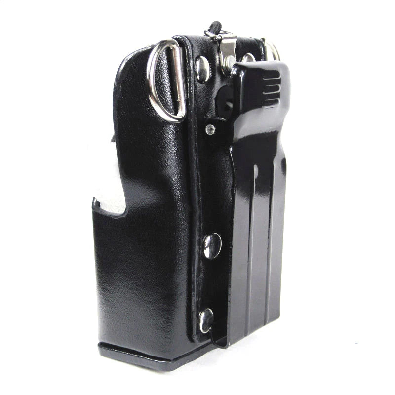 Black Hard Artificial Leather Case Holster Belt Clip for Motorola GP328 Plus GP328Plus GP388 GP344 GP638+ Radio Walkie Talkie