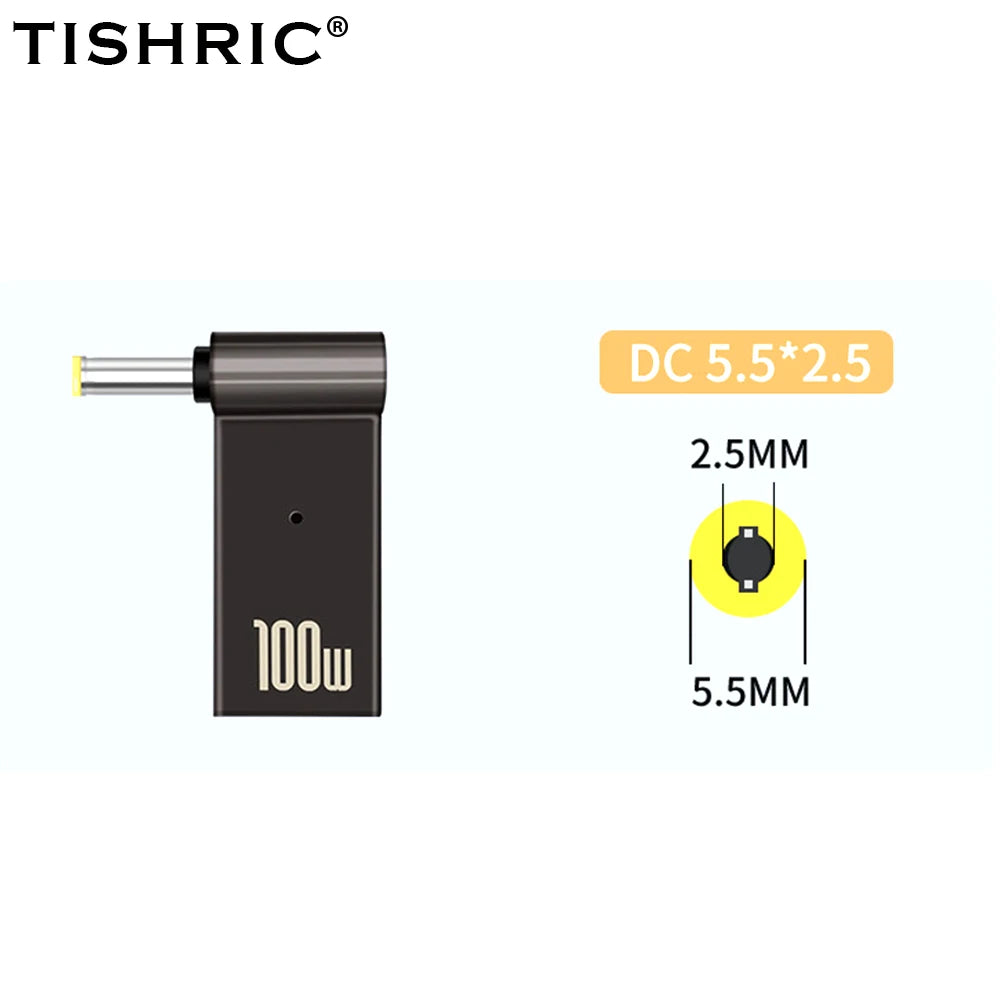 PD 100W Laptop Power Charger Converter Female Type-C To DC Male Jack Plug Supply Adapter Connector 5A For Notebook Computer PC