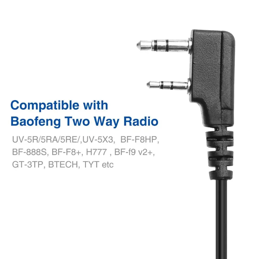 BaoFeng Walkie Talkie 2 Pin PTT Speaker Mic Wholesale for Quansheng UV-K5 K6 Baofeng UV-5R BF-888S UV-5RH 21 17 PRO HAM Radio