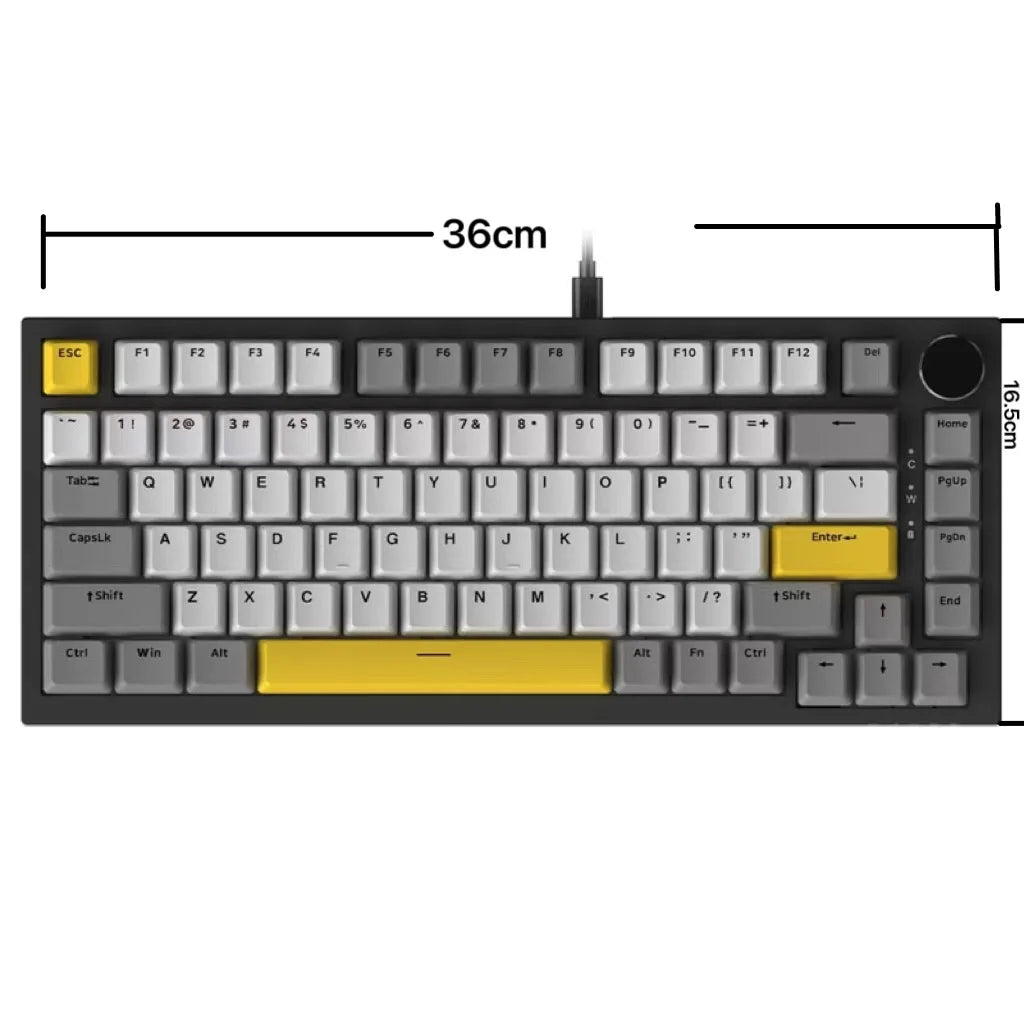 AJAZZ AK820 Wired Gaming Keyboard Red Switch 75% Layout Ergonomic Hot-swappable Detachable Cable