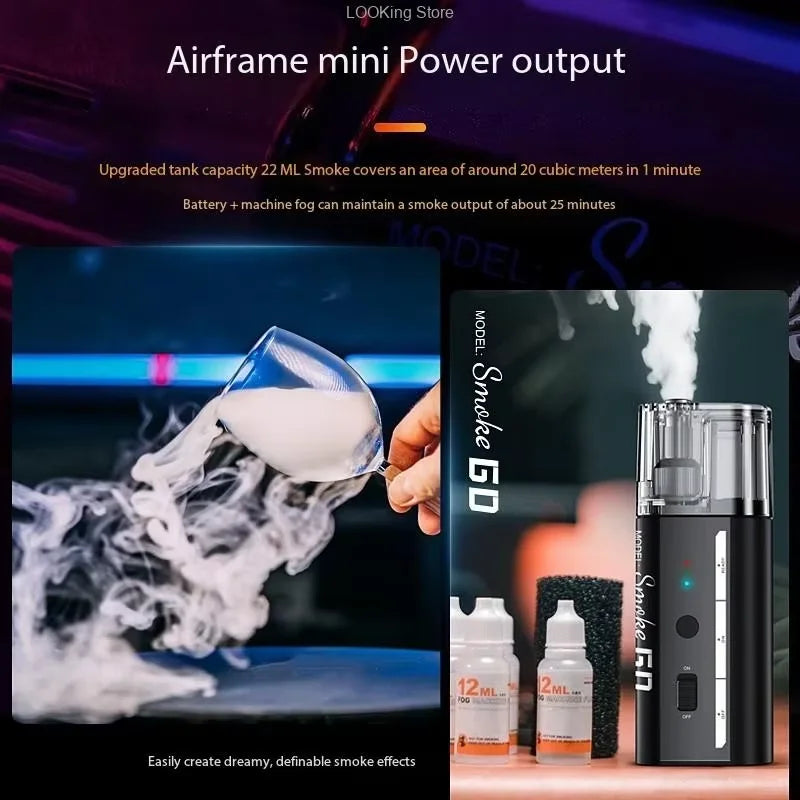 LENSGO Smoke GO 30W Handheld Fog Machine Portable Smoke Dry Ice Smoke Effect Fog Machine for Short Video