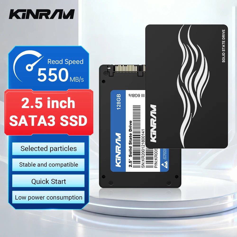 KinRam 2.5 SATA 3 SSD 128GB 120GB 64GB Hard Disk 240GB 256GB HDD 256 GB Internal SATA3 Solid State Drive For Laptop PC Desktop