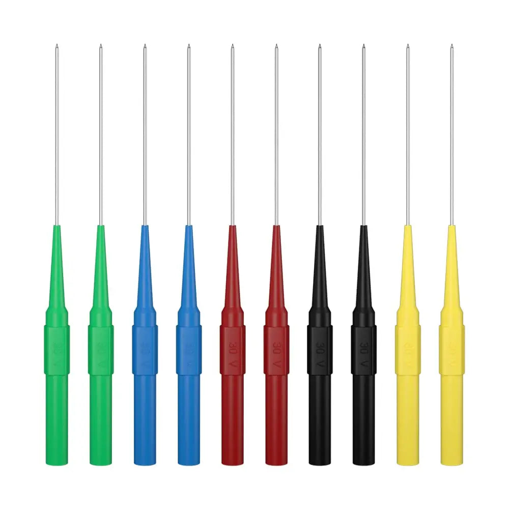10pcs Multimeter Test Probe Back Probes Non-Destructive Insulation Piercing Needles 4mm Female Banana Plug Car Detective Tools