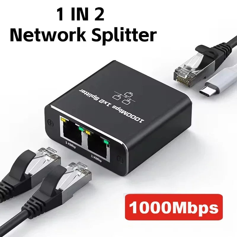 Gigabit Ethernet Switch Rj45 Splitter LAN Gigabit Extension Adapter 1000Mbps Network Connector For PC Laptop TV Box Router