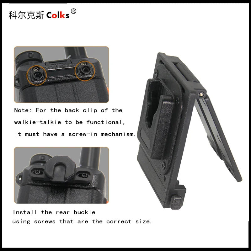 Tactical belt bracket for walkie-talkies, Handset modified with back clip, quick-release MOLLE dual-slot clip-style waist Clamp