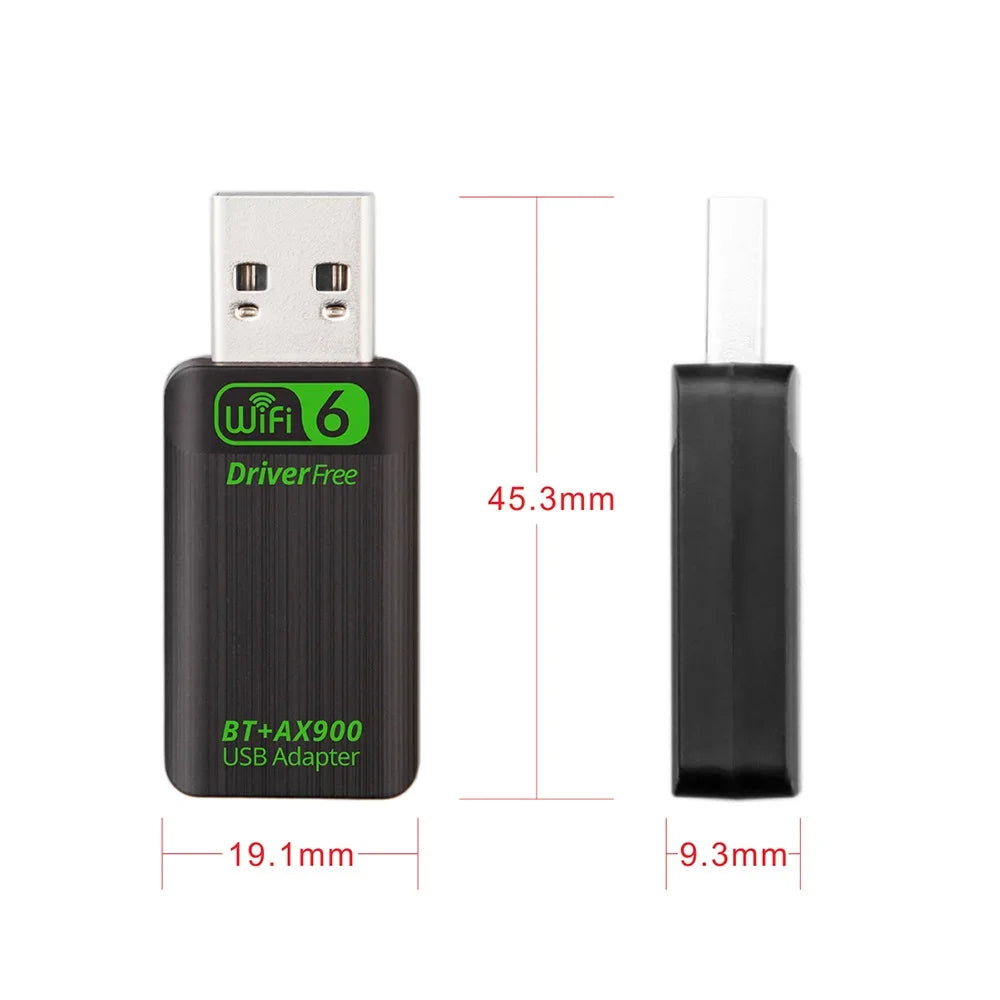 KEBIDUMEI AX900 WiFi6 Bluetooth5.4 USB Adapter 2 IN 1 Dual Band 2.4G 5GHz Wireless Network Dongle WiFi Receiver Support Win10 11