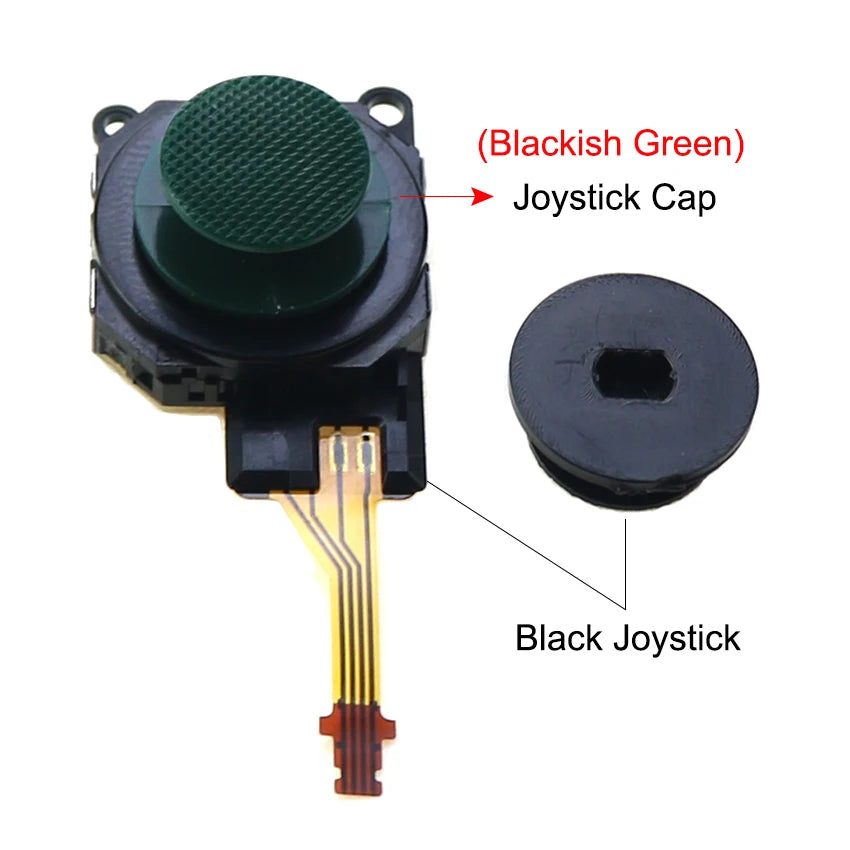 YuXi Black 3D Analog Joystick Button Sensor Module + Thumb Stick Caps For PSP 3000 PSP3000 Console