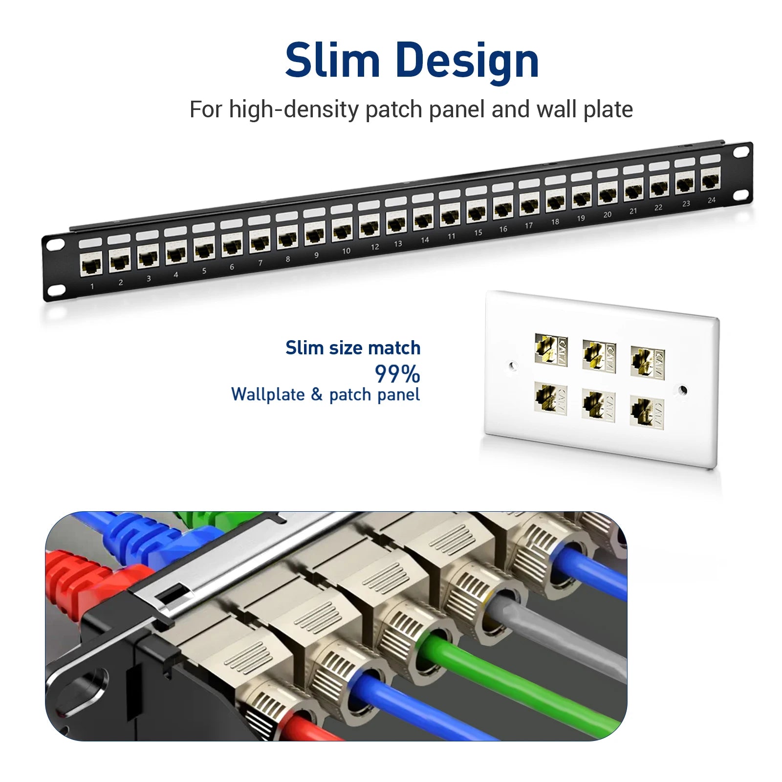 ZoeRax Cat6a Cat7 Cat8 Keystone Jack, RJ45 STP Tool-Less Type Zinc Alloy Module Shielded Keystone Jack Adapter 40 Gigabit