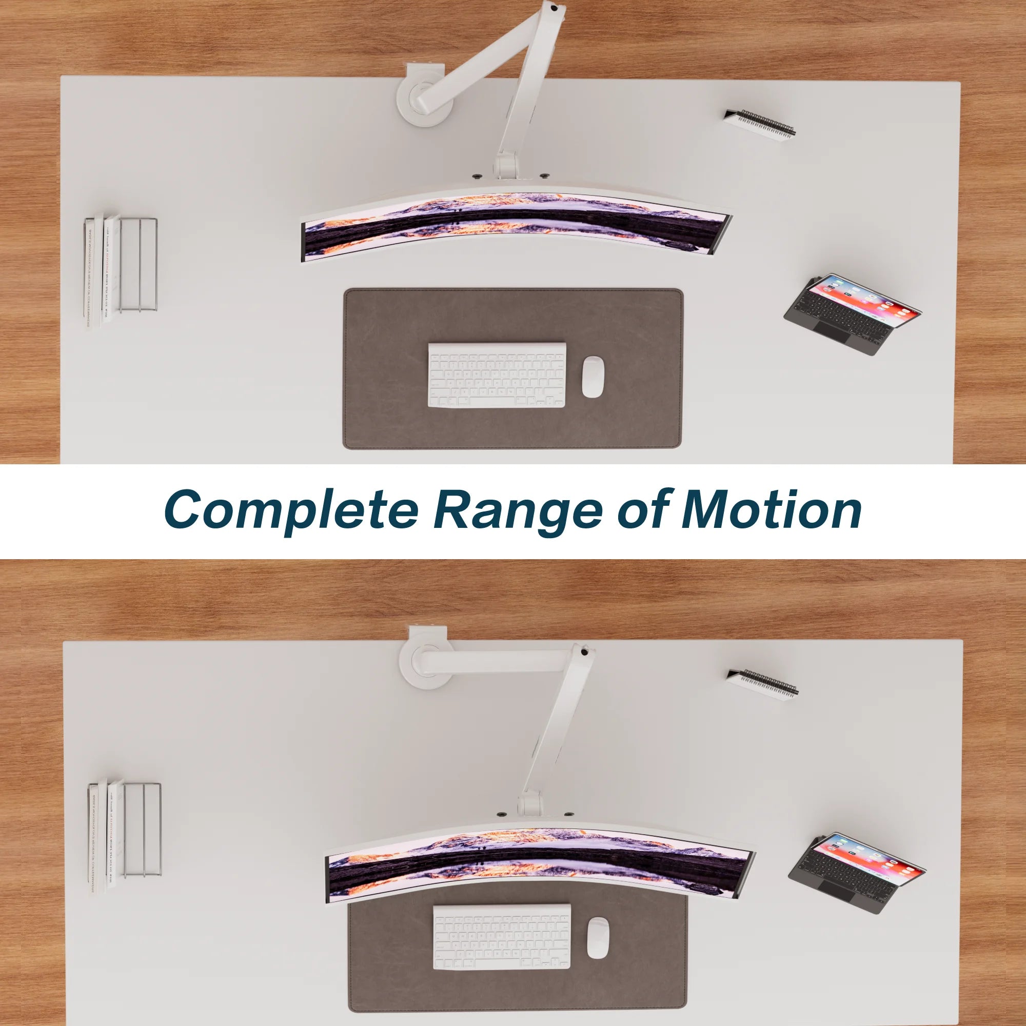 AOC AM406PLUS Premium Aluminum Adjustable Single Monitor Mount Desktop Bracket Display Arm Holder Desktop Clamp Stand Home Office Monitor Stand