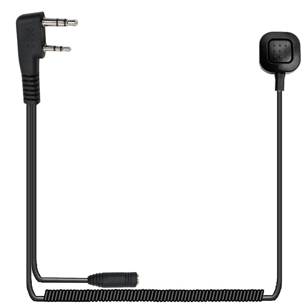 Walkie Talkie K1 2 Pin to 3.5mm with PTT  Audio Adapter Cable for Kenwood Baofeng UV-5R UV-82 BF-888S Tyt Quansheng UV-K5 UV-K6
