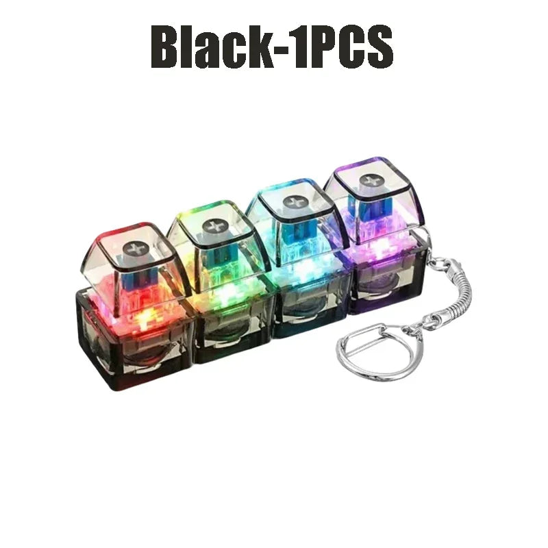 4-Button Fingertip Keyboard Keychain RGB Keyboard Fidget Toy With Lights For Stress Relief Decompression Calming