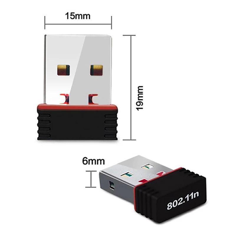 WIFI 6 Network Signal Reception 150Mbps Mini Driver-free WiFi Adapter for PC Deskop Computer 2.4G Network Card USB Plug and Play