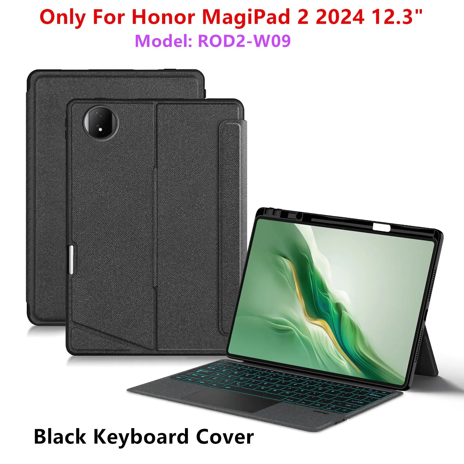 Backlight Keyboard Case For Honor MagicPad 2 MagicPad2 12.3 inch ROD2-W09 Tablet for Honor Magic Pad 2 Cover Pencil Holder