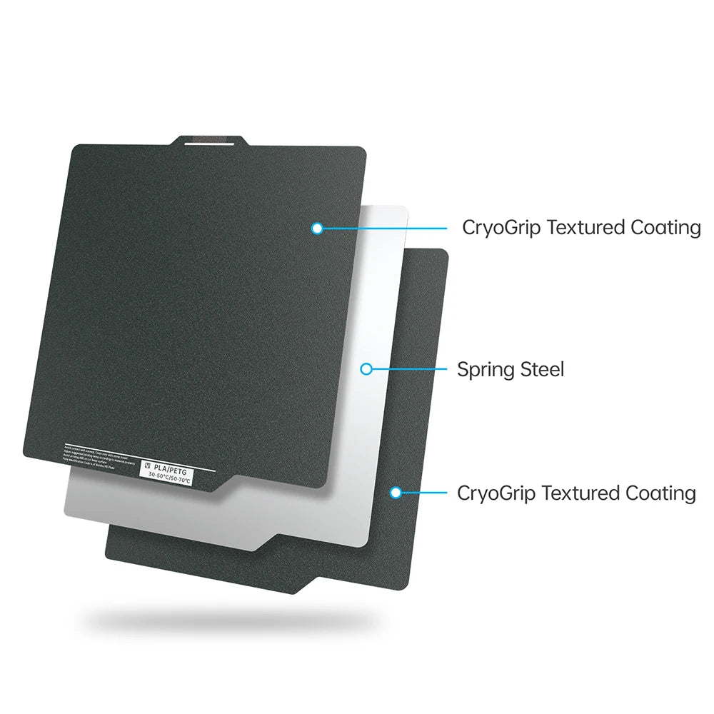BIQU Panda Build Plate CryoGrip Pro Coating No Clog Spring Steel Double-sided for BambuLab X2D Voron Kobra Ender K1 3D Printer