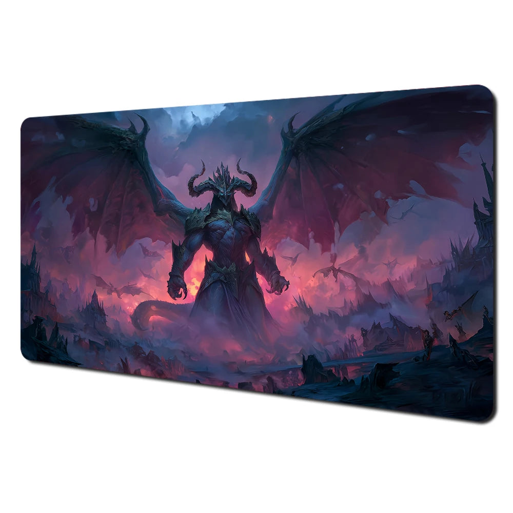 Japanese Ghost Samurai Pattern TCG Playmat Magic Card Battle Mat 35X60CM Deskmat Tapete Magic Mat Non-Slip Durable Stitched Edge