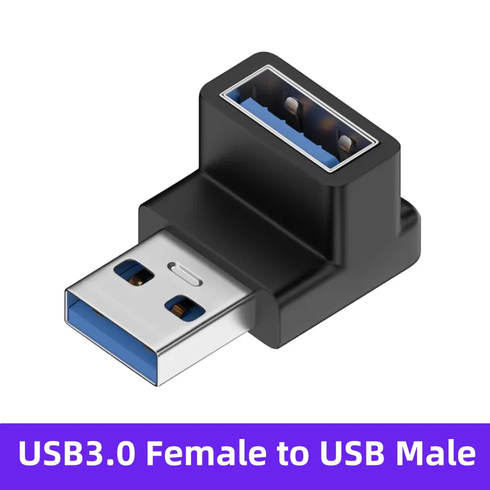 90 Degree USB 3.0 Male to Female Right Angle Extension Adapter USB Upward Elbow Adapter 10Gbps For Laptop PC Connector Converte