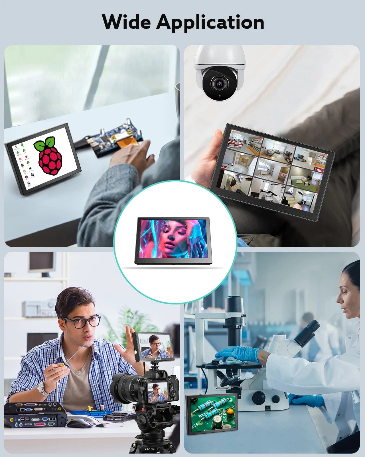 Eyoyo Portable External Monitor 5/7/8 Inches Mini LCD Screen TFT Panel with HDMI AV VGA Port For DVD/Computer/CCTV/Car Rear View