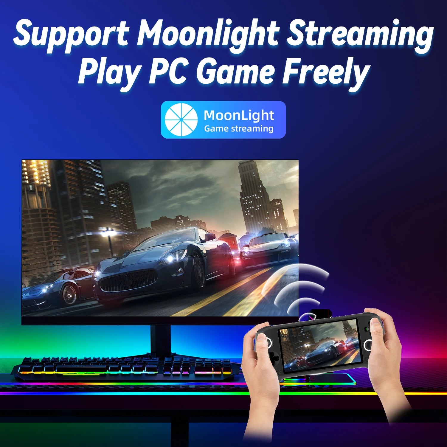 ANBERNIC RG556 Retro Handheld Games Console 5.48" AMOLED Screen WIFI Android Video Games Player Supports AI Assistant Streaming
