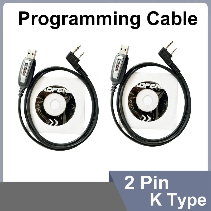 1/2PCS USB Programming Cable UVK5 UVK6 5RPlus Baofeng 18Pro 13Plus 17Plus V2 Programming Cable CD Software Radio Accessories