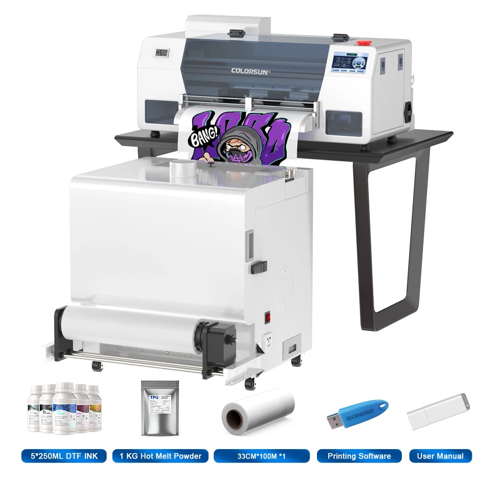 Colorsun A3 DTF Printer XP600 Impressora A3 DTF Printer Direct to FIlm Printing Machine A3 DTF Printer For T-shirt Hoodies