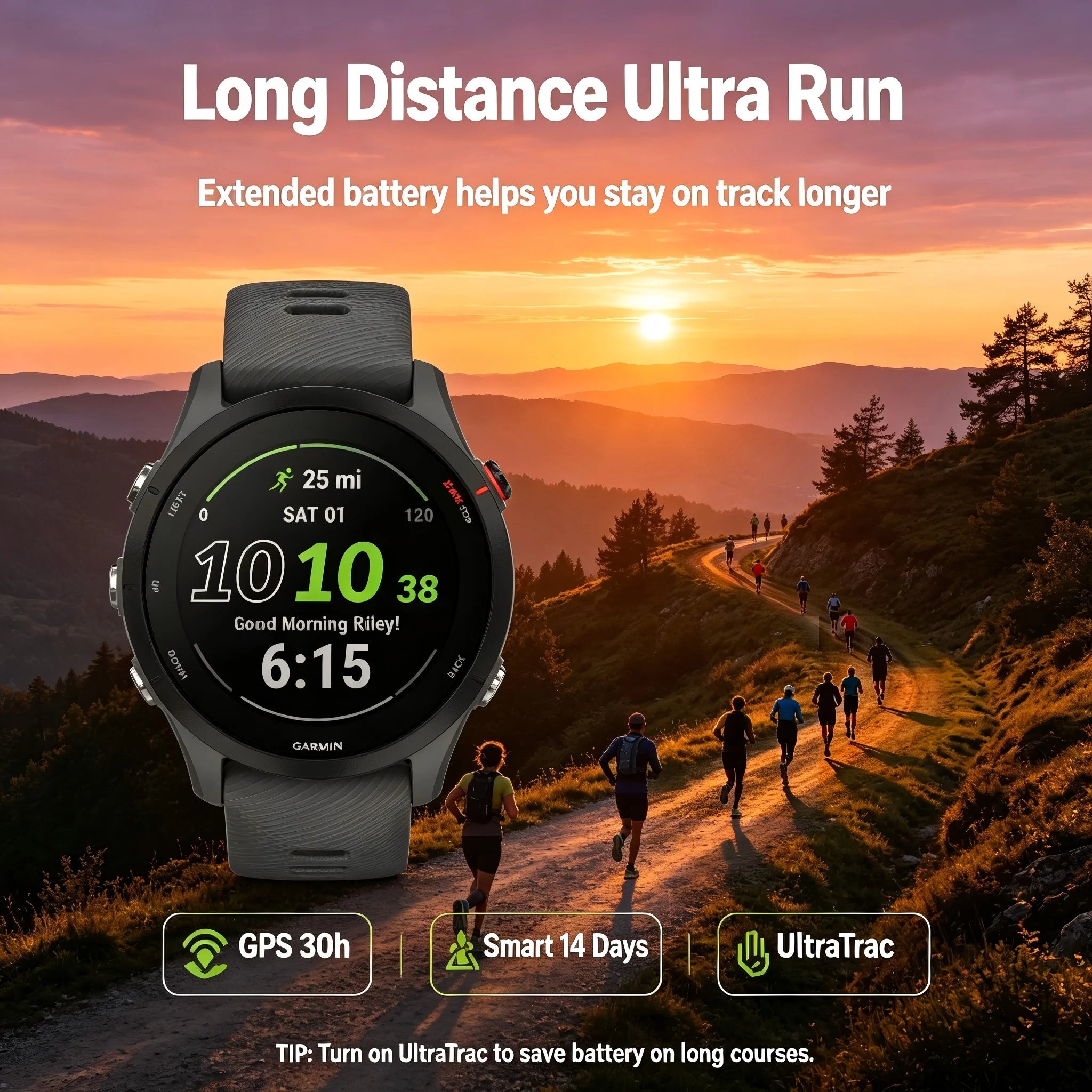 Garmin Forerunner 255 Smartwatch for Men Women, Multisport Fitness Tracker, Built-in GPS, Sleep & Stress Tracking, Swim Proof, Long Battery Life