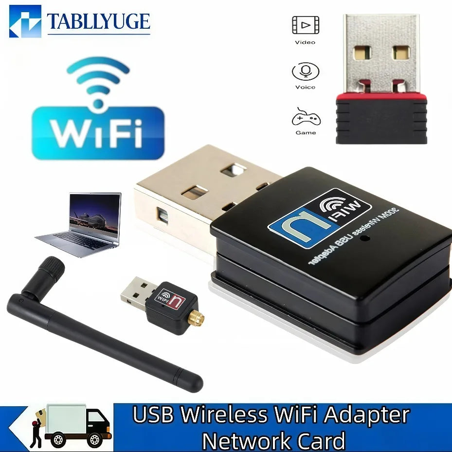 300Mbps USB 2.0 Wireless WiFi Adapter 802.11N Standard WiFi Receiver Dongle Wireless Network Card for DesktopLaptopWindowsSystem