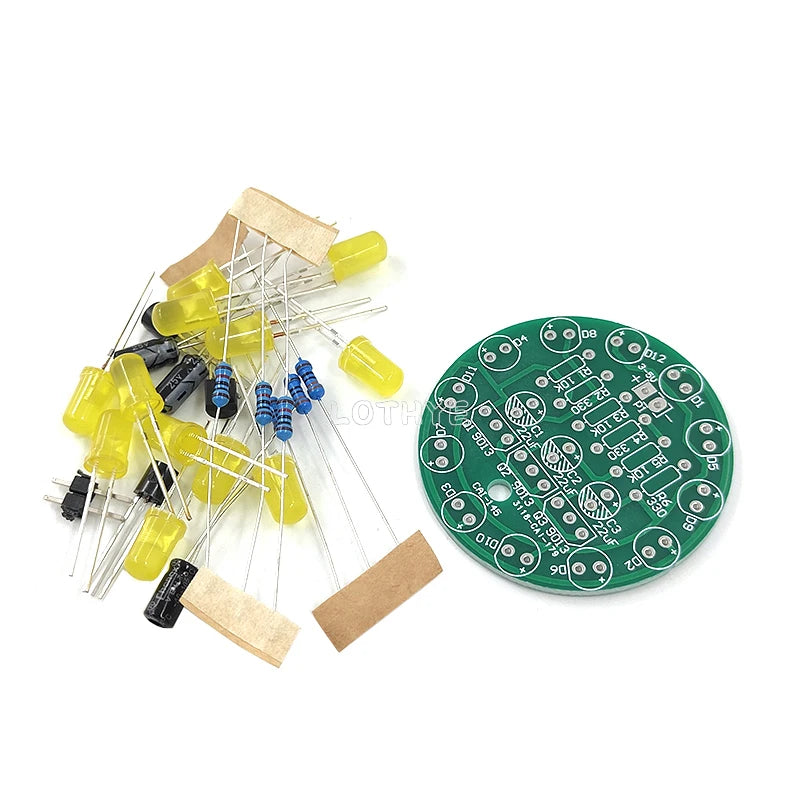 LED Round Water Lamp Production Kit Triode Sports Light Parts DIY Electronic Kit Fun Soldering Component Welding Skill Training