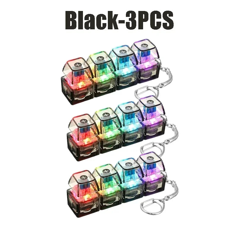 4-Button Fingertip Keyboard Keychain RGB Keyboard Fidget Toy With Lights For Stress Relief Decompression Calming