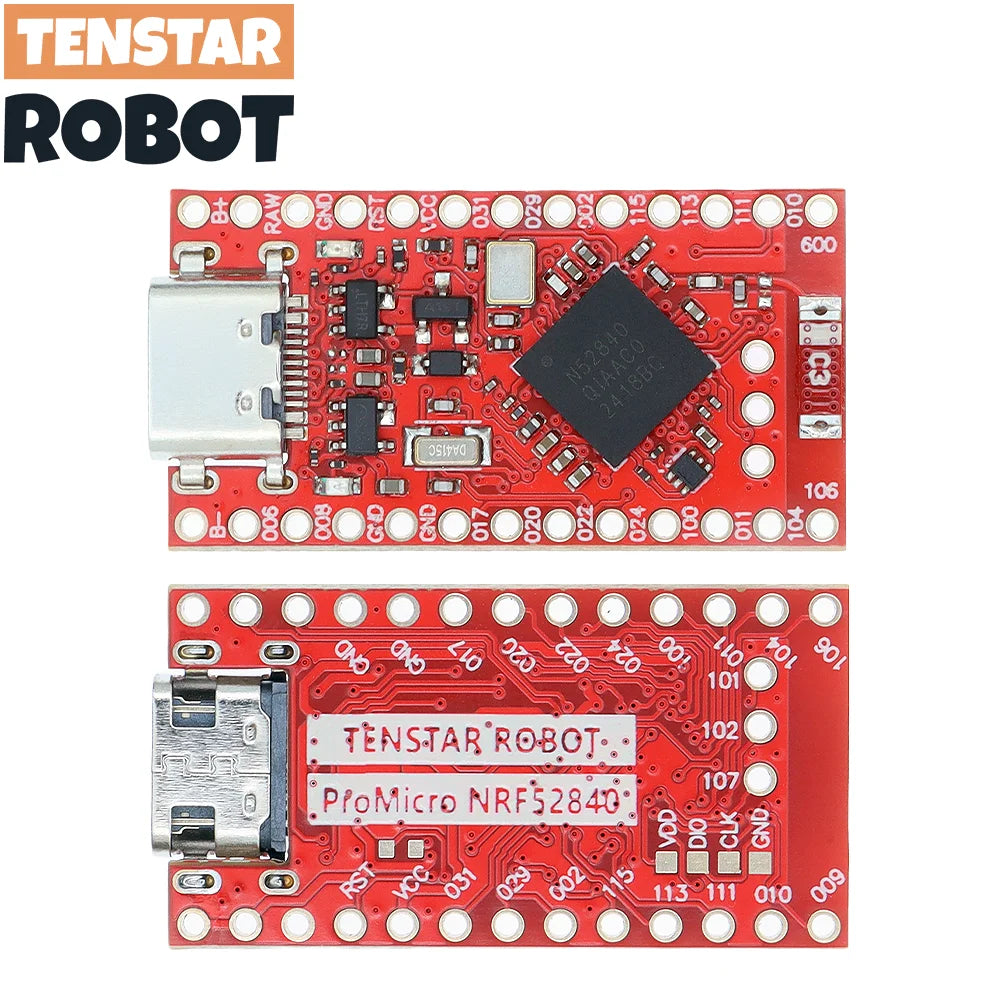 TENSTAR 2pcs NRF52840 Development Board Compatible With Nice!Nano V2.0 Bluetooth Split keyboard Pro Micro Red Board