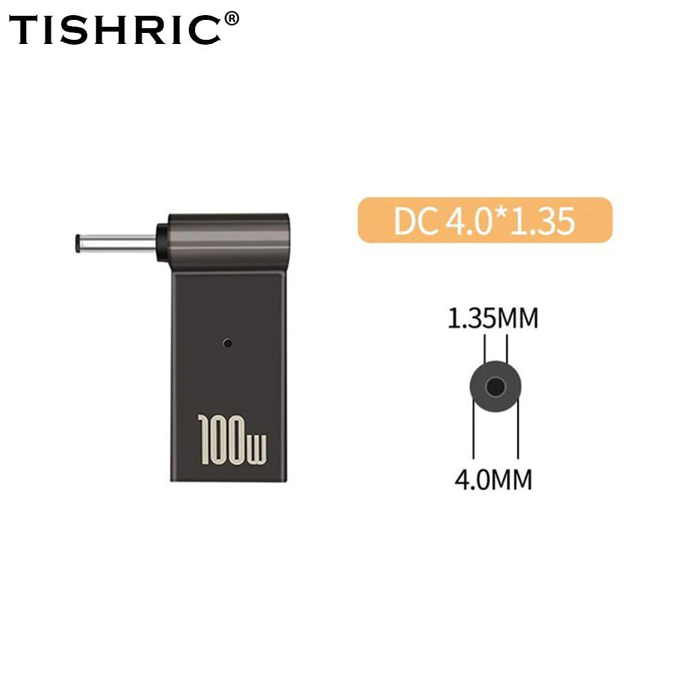 PD 100W Laptop Power Charger Converter Female Type-C To DC Male Jack Plug Supply Adapter Connector 5A For Notebook Computer PC