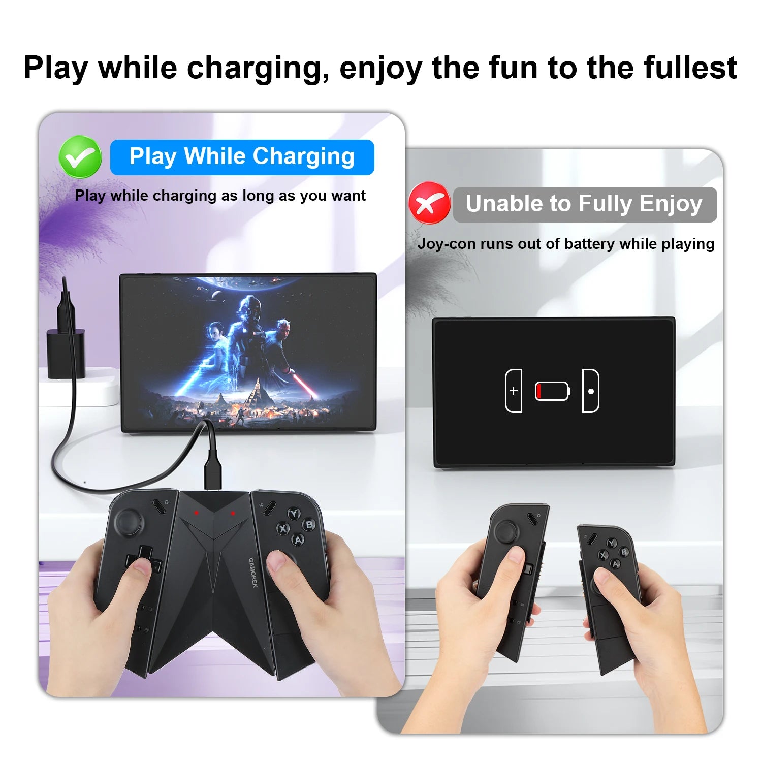 RGEEK Controller Charging Dock Grip Clip Holder For Legion Go 2 Handle Connector Ergonomic Curvature Design, Reduce hand Fatigue