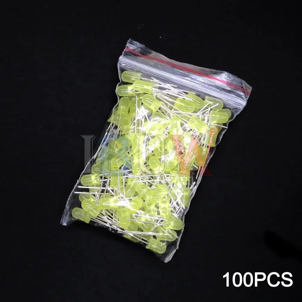 100PCS/LOT 5mm LED Diode F5 Assorted Kit IBUW White Green Red Blue Yellow Orange Pink Purple Warm White DIY Light Emitting Diode
