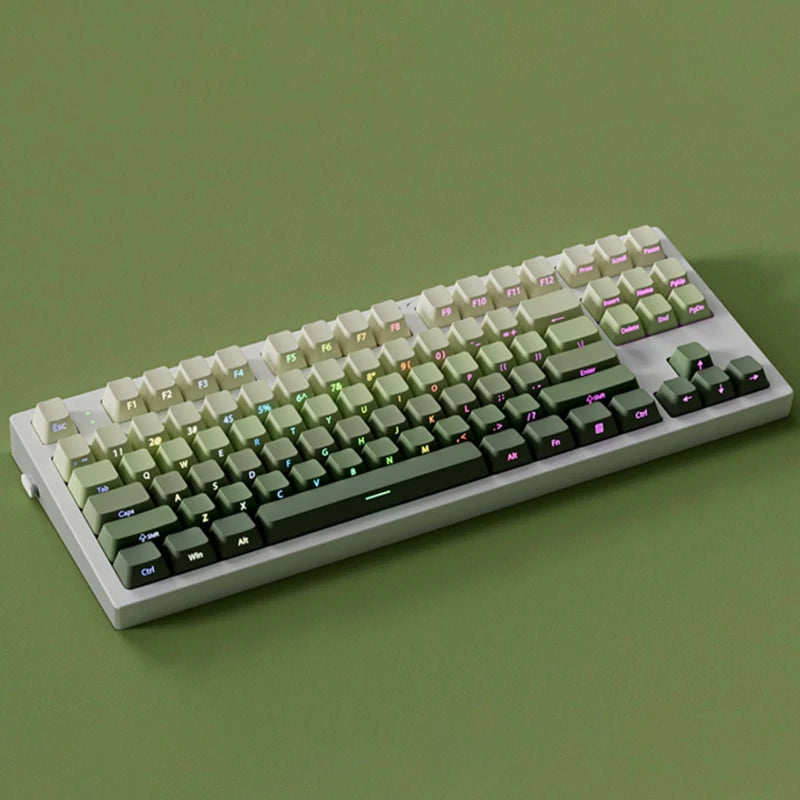 135 Key Cherry Profile Green Grape Keycaps Side Print Shine Through Keycaps Double Shot PBT Keycap for MX Switch Gaming Keyboard