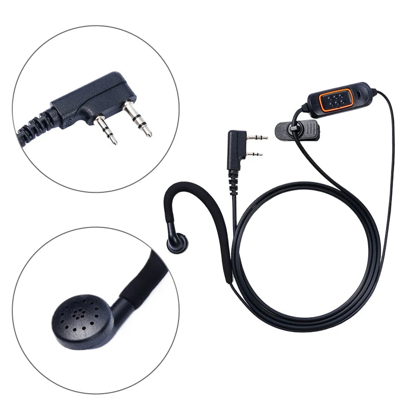 2Pin Baofeng 780 Headset Mic earphone For BaoFeng UV-5R UV-5RH UV-21 PRO Quansheng UV-K6 Walkie Talkie Two Way Radio Accessories