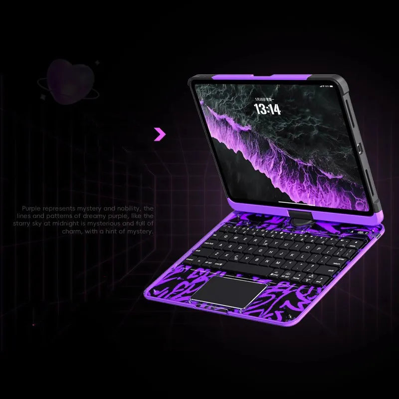 for IPad 11th Gen A16 2025 Air 11inch M3 M2 10th Gen A2696 A2757 Air 7 6 5 4 10.2 9th 8th 7th Pro 11 Hard Touchpad Keyboard Case