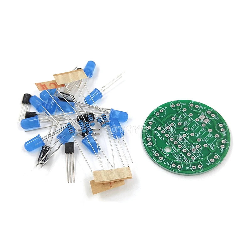 LED Round Water Lamp Production Kit Triode Sports Light Parts DIY Electronic Kit Fun Soldering Component Welding Skill Training