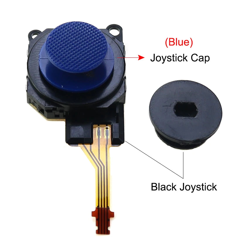 YuXi Black 3D Analog Joystick Button Sensor Module + Thumb Stick Caps For PSP 3000 PSP3000 Console