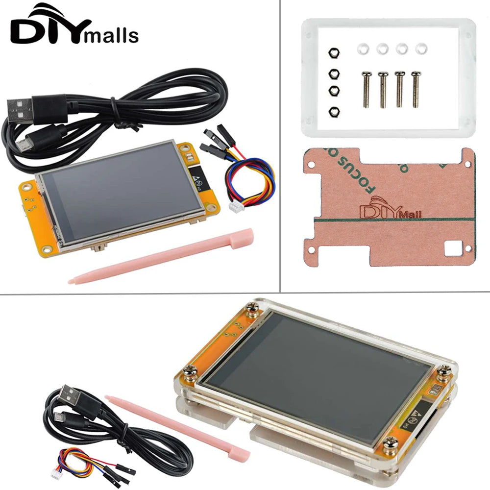 2.8" ESP32-2432S028R ESP32 Display ILI9341 Resistive Touchscreen TFT LCD Module ESP-WROOM-32 Development Board + Acrylic Case