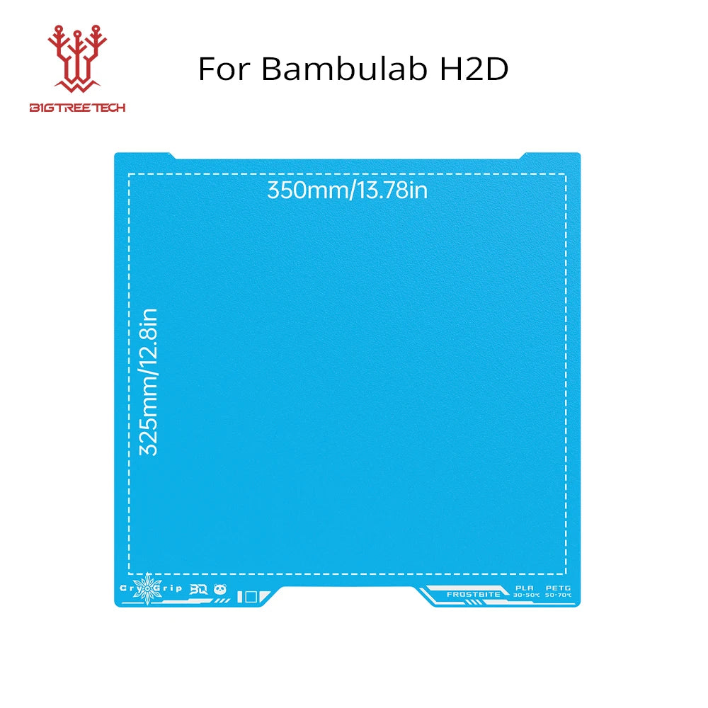 BIQU Panda Build Plate CryoGrip Pro Coating No Clog Spring Steel Double-sided for BambuLab X2D Voron Kobra Ender K1 3D Printer