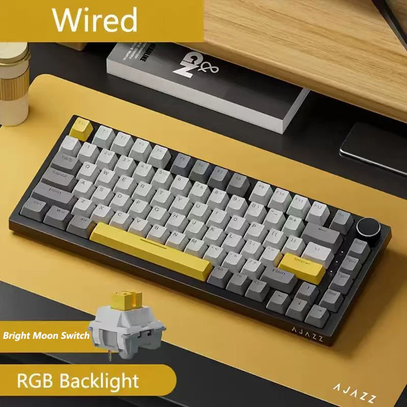 AJAZZ AK820 Wired Gaming Keyboard Red Switch 75% Layout Ergonomic Hot-swappable Detachable Cable