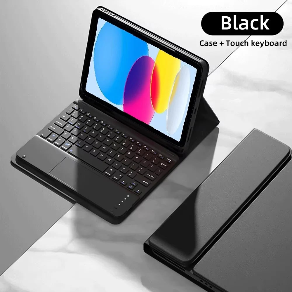 Keyboard Case For iPad 11 (A16) 2025/iPad 10th Generation 2022 10.9inch,Detachable Stand Folio Keyboard Cover With Pencil Holder