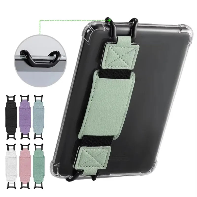 PU Leather EReader Hand Strap Holder Anti-Drop Secure Grip Strap for E-Book Reader Tablet Protective Case Adjustable Palm Strap
