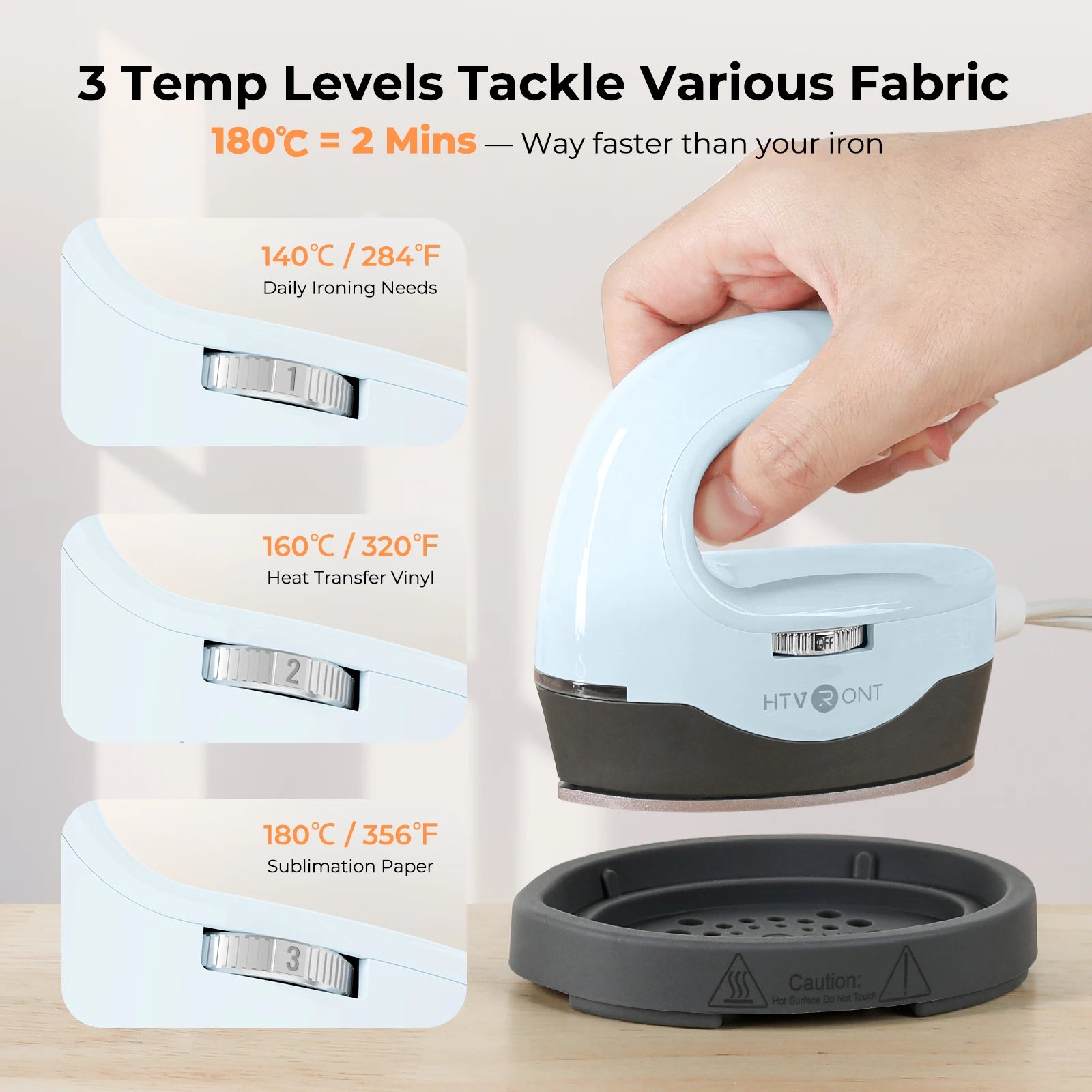 HTVRONT Heat Press H1 Mini Heat Press Machine Small Heat Press Portable Iron Press Machine for T Shirts, Hats, Heating Transfer