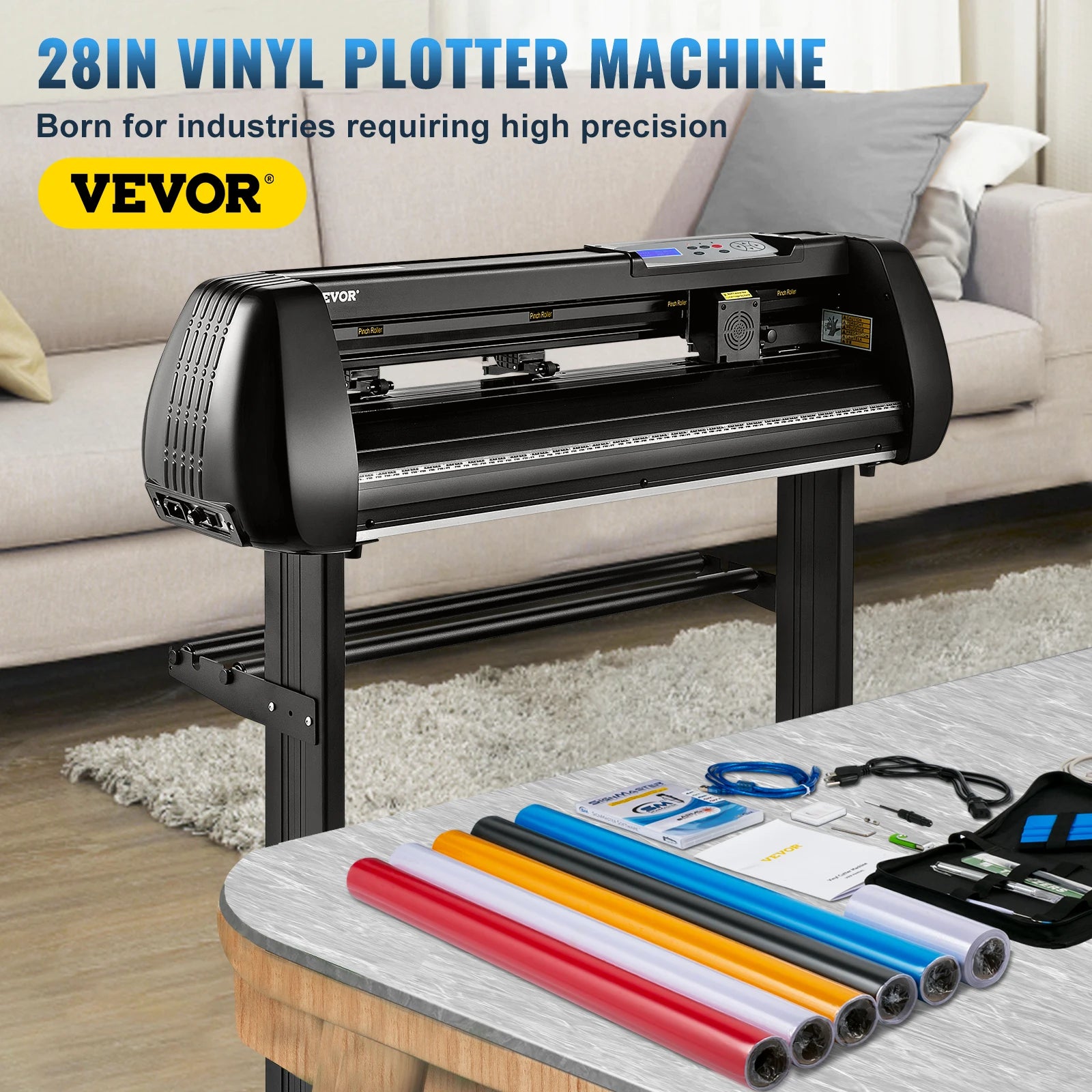 SucceBuy 28/34 Inch Vinyl Cutter Plotter Label Printer Sign Cutting Machine LCD Display Bluetooth SignMaster Software Kit Bundle