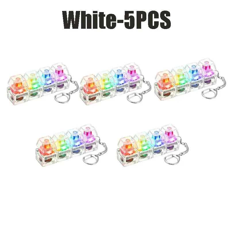 4-Button Fingertip Keyboard Keychain RGB Keyboard Fidget Toy With Lights For Stress Relief Decompression Calming