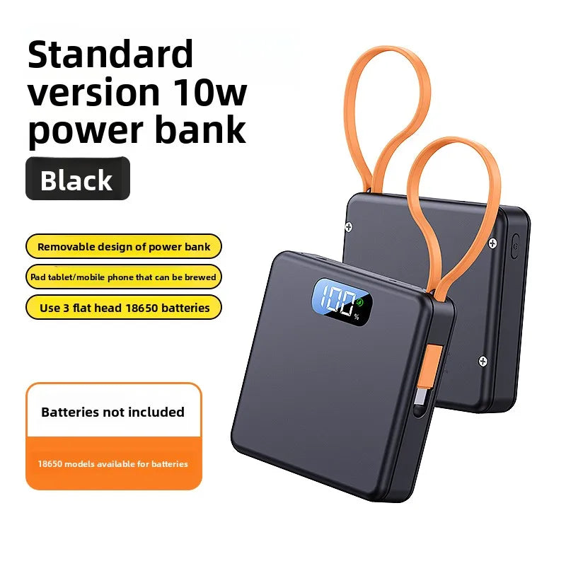 3 Slots 18650 Battery Box DIY Power Bank Charger Shell Fast Charging Case With Charge Cable Mini Solderless Power Supply Housing