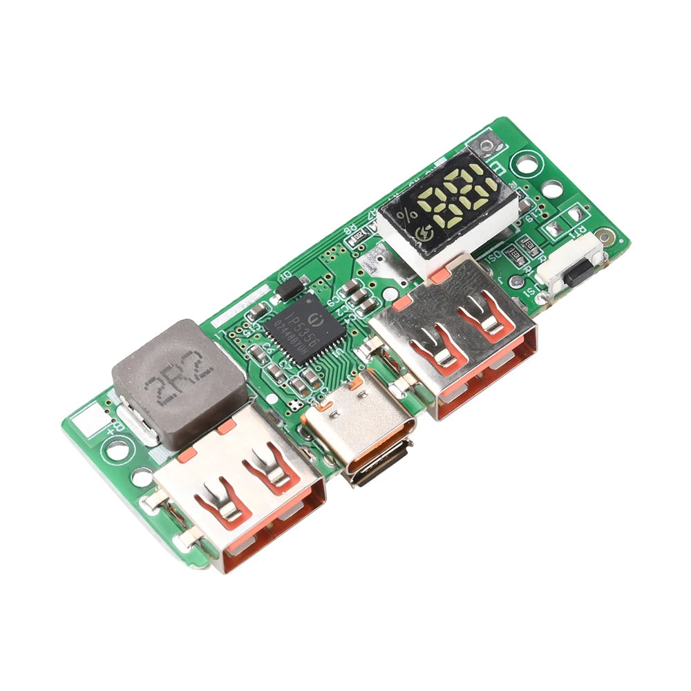 5V 3A Lithium Battery Fast Charging Module Digital Display 18650 Charge Board IP5356 Type-C Micro USB Fast Charge Protocols